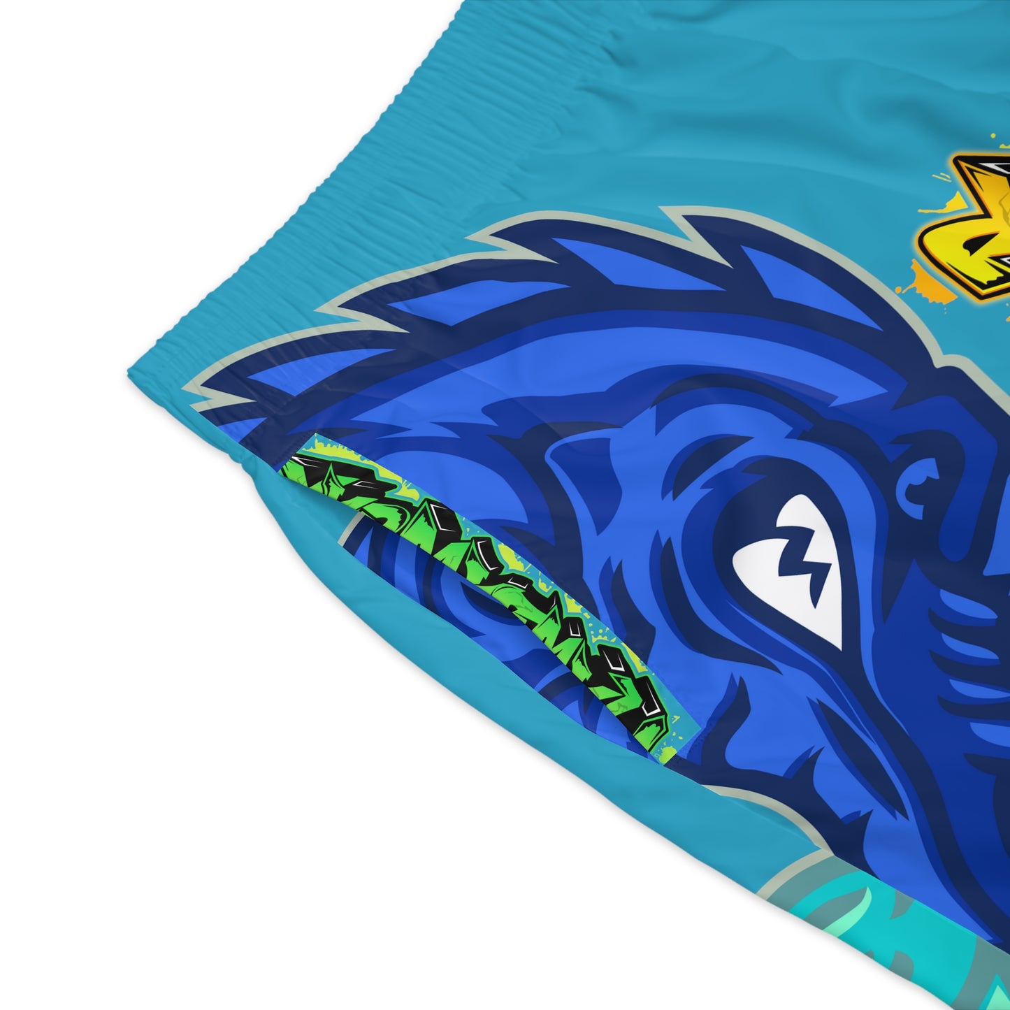 Turquoise Flawdawear Limited Edition OG Flawda Mane “My Piece Stand Out Like A Sailboat” Men’s Jogguz Playuz Shorts