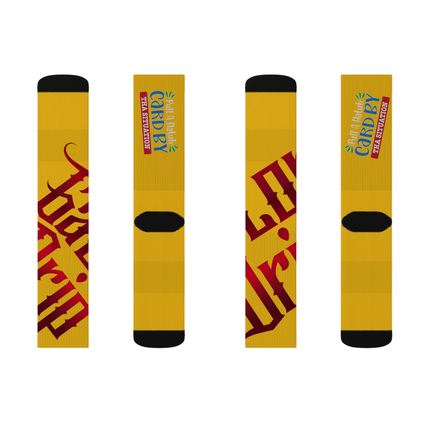 Yellow Gator Drip Supa-Heavy Excess-Stunna Hypa-Flex Limited Edition OG Alligator Papuh Playuz “Pull A Hatuh Card By Tha Situation” Medium Playuz Socks