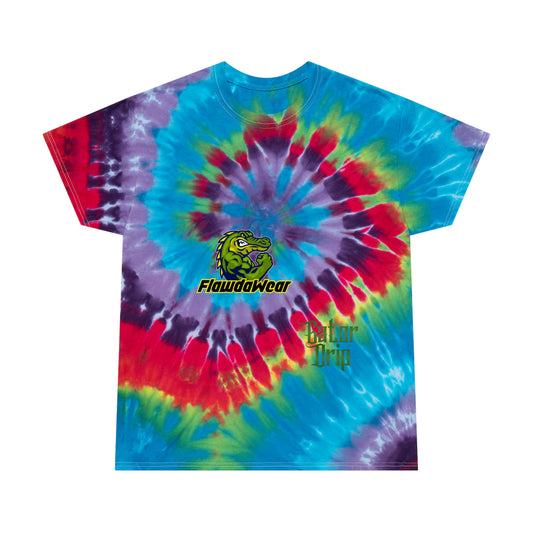 Tie-Dye Flawdawear x Gator Drip Supa-Heavy Excess-Stunna Hypa-Flex Limited Edition OG Alligator Playuz "Fut Wit Us Is A Classic A Classic" Spiral Playuz Tee