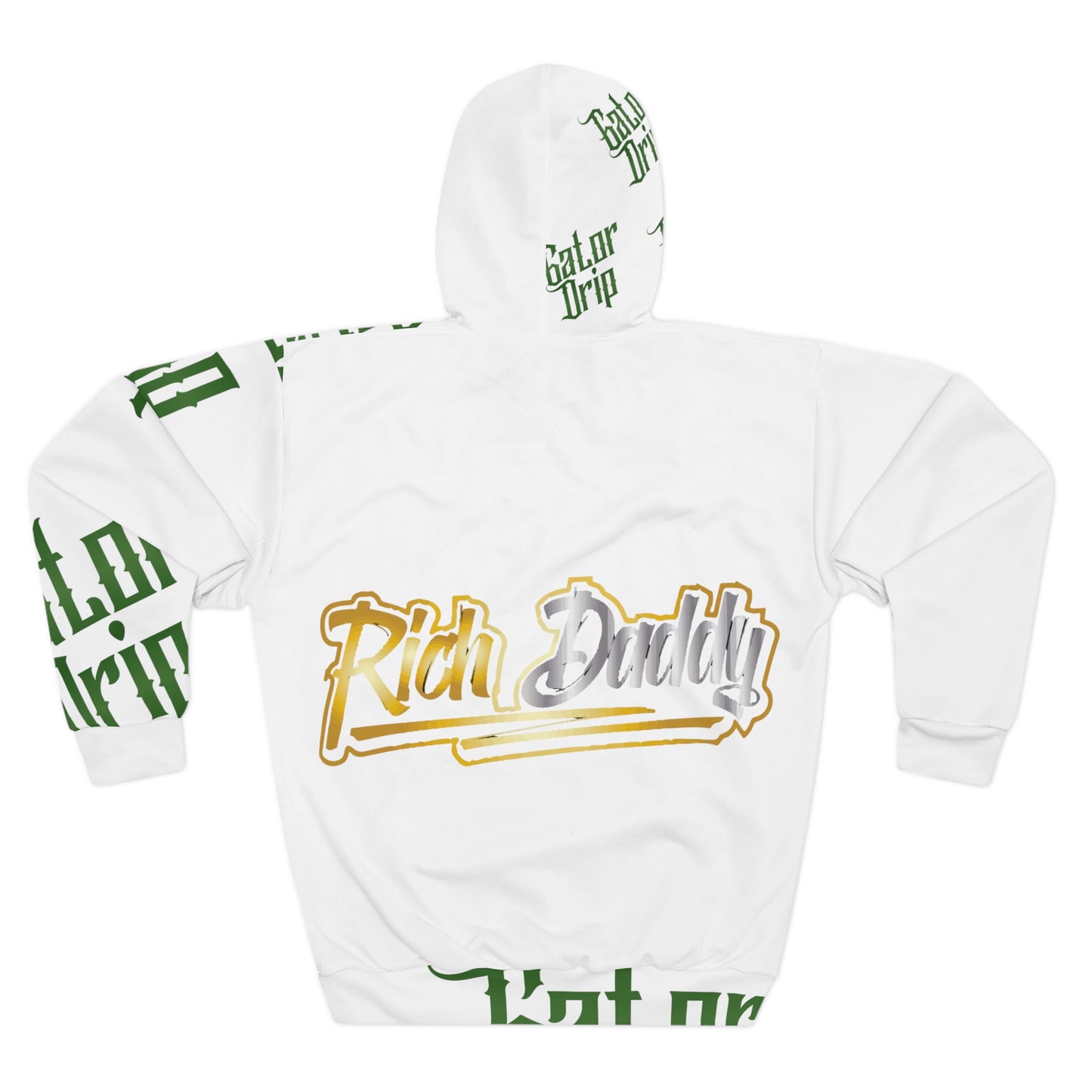 White Gator Drip Exclusive Supa-Heavy Excess-Stunna Hypa-Flex Limited Edition OG Rich Daddy "All White Collection" Unisex Pullover Playuz Hoodie