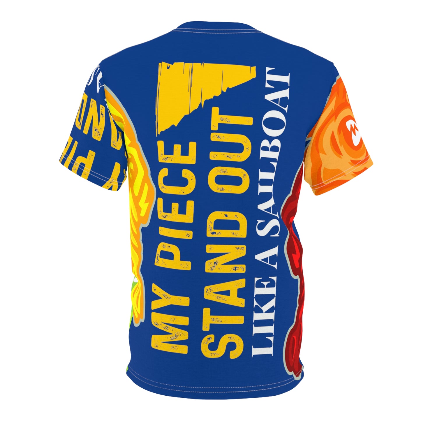 Dark Blue Flawdawear Limited Edition OG Flawda Mane “My Piece Stand Out Like A Sailboat” Unisex Cut & Sew Playuz Tee