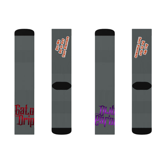 Dark Grey Gator Drip Supa-Heavy Excess-Stunna Hypa-Flex Limited Edition OG Alligator Papuh Playuz “All We Do Iz Get Shit Finished” Medium Playuz Socks