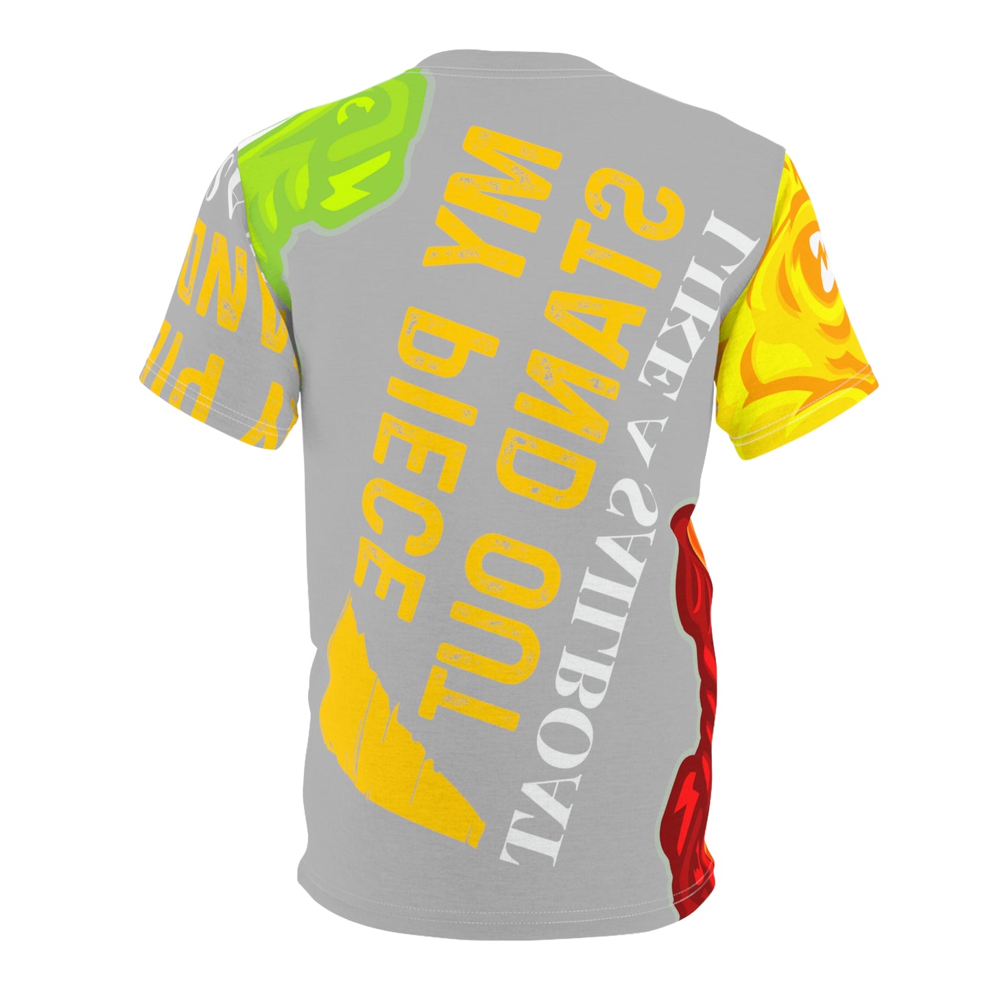 Light Grey Flawdawear Limited Edition OG Flawda Mane “My Piece Stand Out Like A Sailboat” Unisex Cut & Sew Playuz Tee