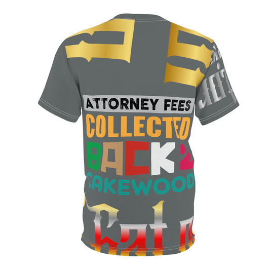 Grey Gator Drip Exclusive Supa-Heavy Excess-Stunna Flex Alligator Playuz Limited Edition OG Multi-Logo Rich Daddy “Attorney Fees Collected Back 2 Cakewood" Unisex Cut & Sew Playuz Tee
