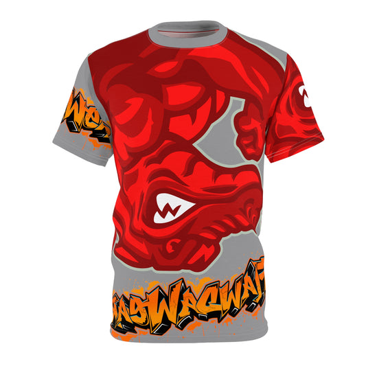 Grey/Red Flawdawear Limited Edition OG Alligator Playuz “Flawda Mane Put Dat Smoke On You” Unisex Cut & Sew Playuz Tee