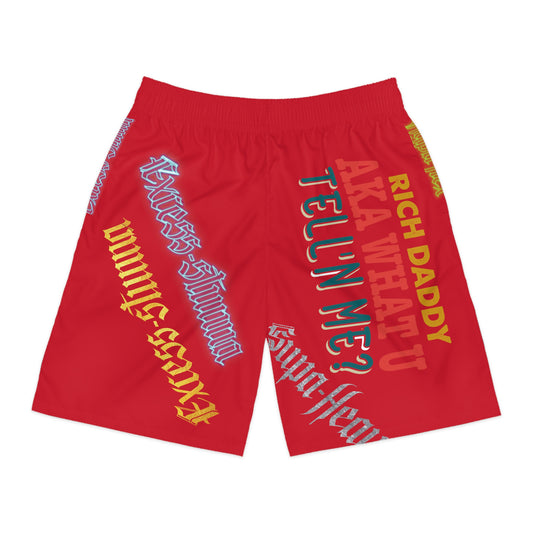 Red Gator Drip Exclusive Supa-Heavy Excess-Stunna Hypa-Flex Limited Edition OG Rich Daddy “Rich Daddy AKA What U Tell’n ME?” Men’s Jogguz Playuz Shorts