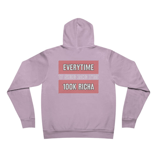 Lilac Flawdawear Limited Edition OG Rich Daddy "Everytime U See Me I'm 100k Richa" Unisex Sponge Fleece Pullover Playuz Hoodie
