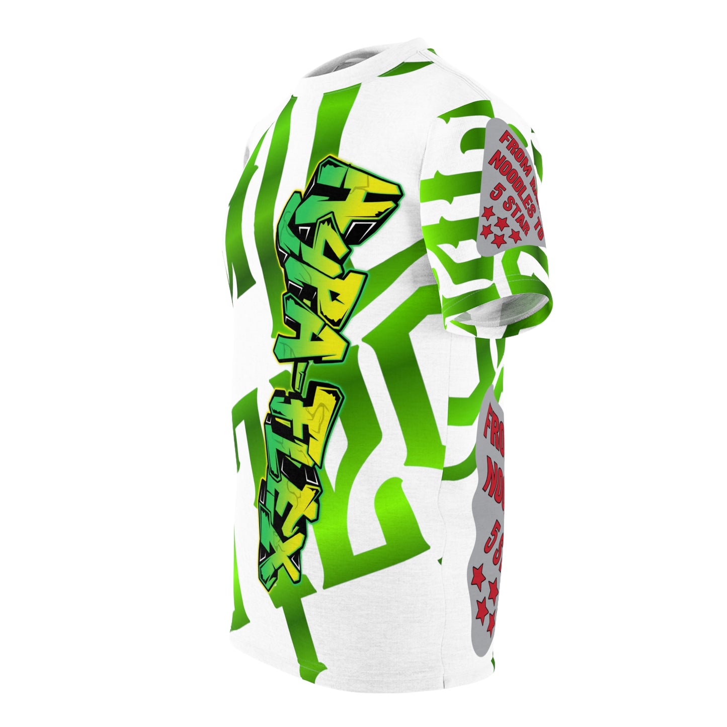 White Gator Drip Exclusive Supa-Heavy Excess-Stunna Hypa-Flex Limited Edition OG Flawda Mane “From Ramen Noodles To 5 Star" Unisex Cut & Sew Playuz Tee