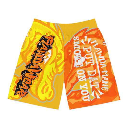 Yellow Flawdawear Limited Edition OG Alligator Playuz “Flawda Mane Put Dat Smoke On You” Men’s Jogguz Playuz Shorts