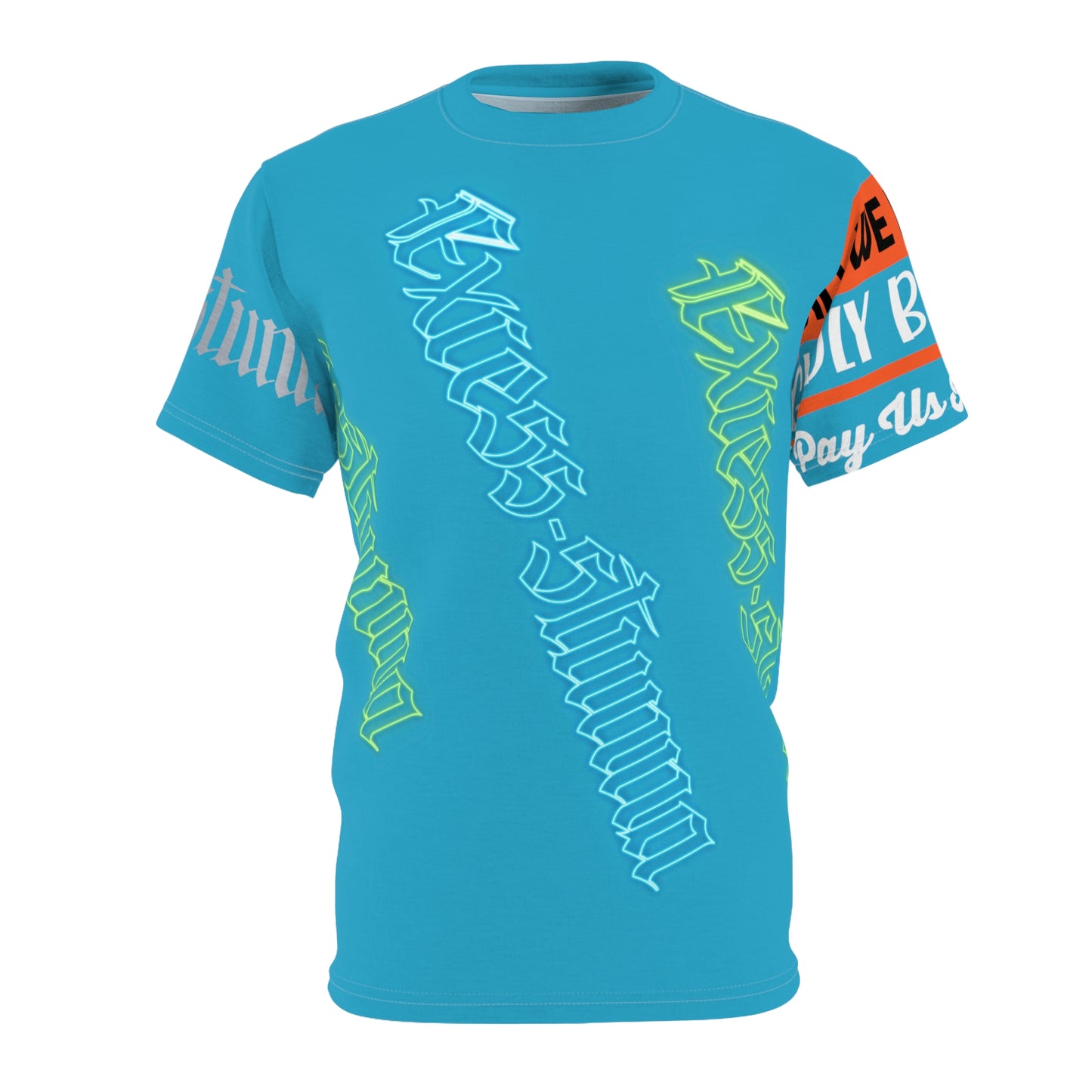 Turquoise Gator Drip Exclusive Supa-Heavy Excess-Stunna Hypa-Flex Limited Edition OG Rich Daddy “Will We Do A Show Gladly But U Gotta Pay Us In Bags G” Unisex Cut & Sew Playuz Tee