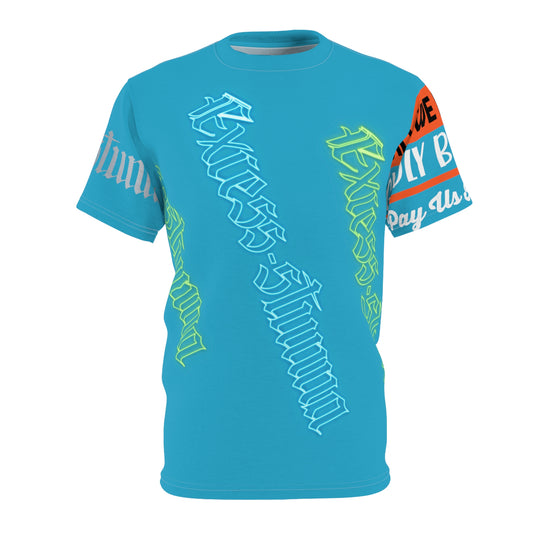 Turquoise Gator Drip Exclusive Supa-Heavy Excess-Stunna Hypa-Flex Limited Edition OG Rich Daddy “Will We Do A Show Gladly But U Gotta Pay Us In Bags G” Unisex Cut & Sew Playuz Tee