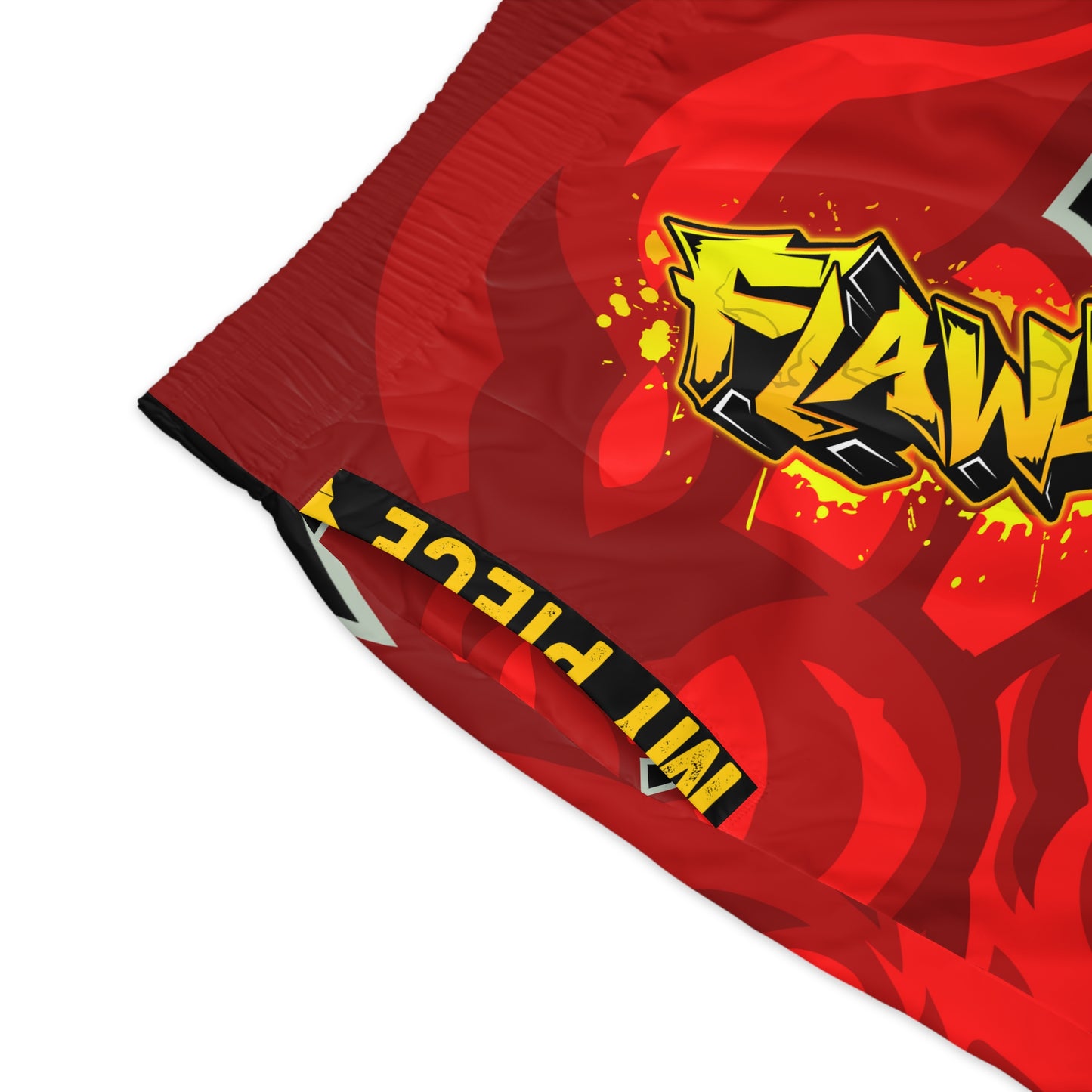 Black/Red Flawdawear Limited Edition OG Flawda Mane “My Piece Stand Out Like A Sailboat” Men’s Jogguz Playuz Shorts