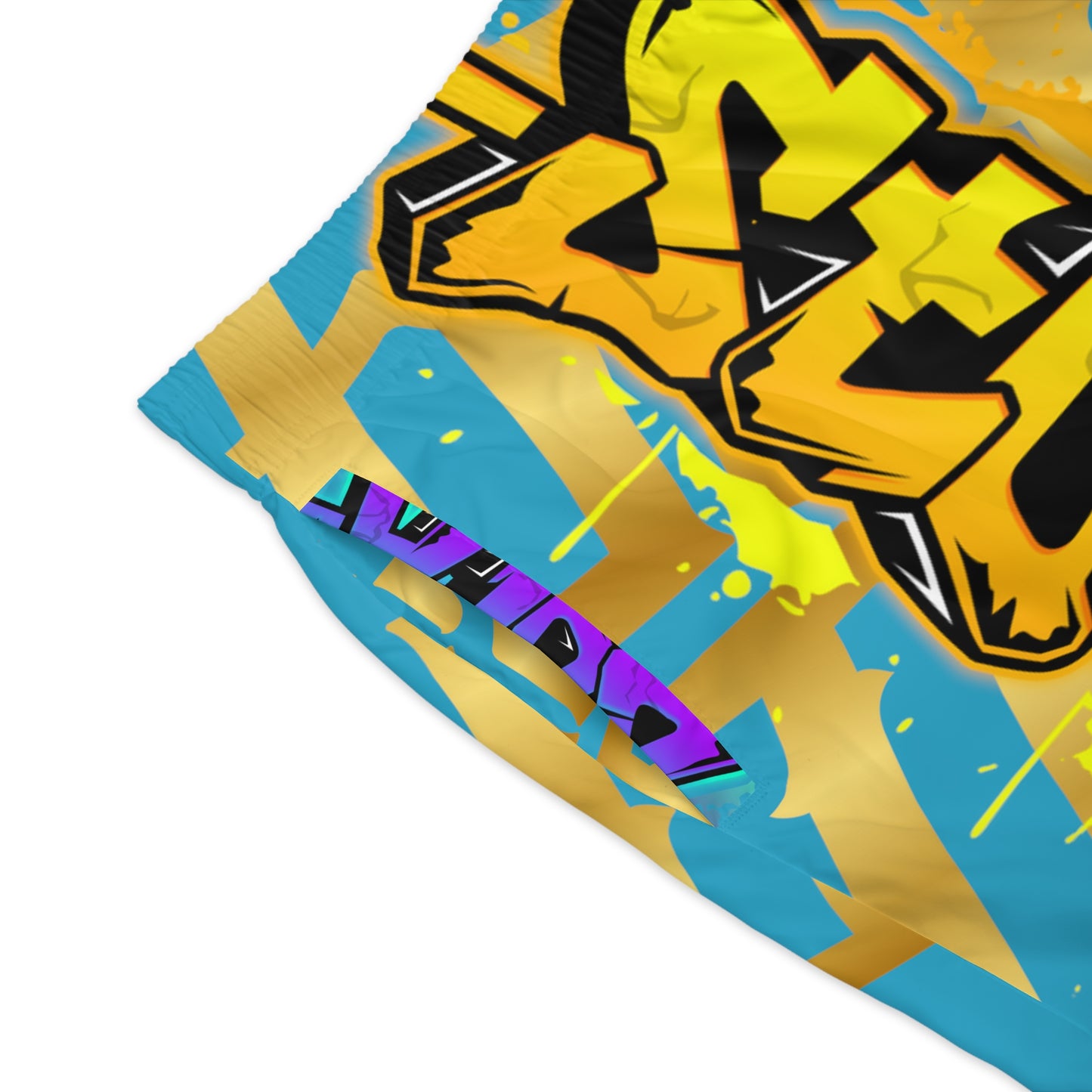 Turquoise Gator Drip Exclusive Supa-Heavy Excess-Stunna Hypa-Flex Limited Edition OG Flawda Mane “Ribs Cook’n N’ Tha Yard” Men’s Jogguz Playuz Shorts