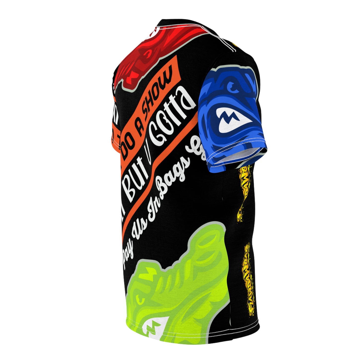 Black Flawdawear Limited Edition OG Rich Daddy “Will We Do A Show Gladly But U Gotta Pay Us In Bags G” Unisex Cut & Sew Playuz Tee