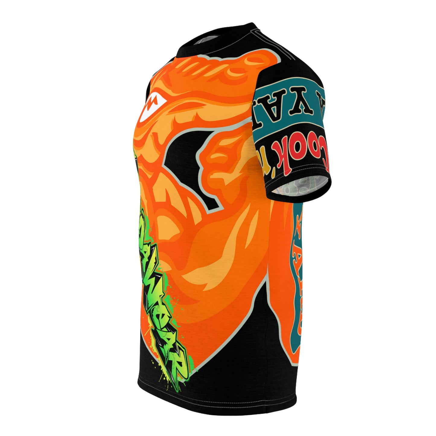 Black/Orange Flawdawear Limited Edition OG Flawda Mane “Ribs Cook’n N’ Tha Yard” Unisex Cut & Sew Playuz Tee