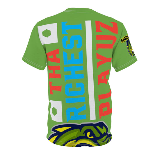 Green Flawdawear Limited Edition OG Alligator Papuh Playuz “Tha Richest Playuz” Unisex Cut & Sew Playuz Tee