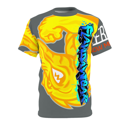 Dark Grey/Yellow Flawdawear Limited Edition OG Flawda Mane “Everybody Know Me” Unisex Cut & Sew Playuz Tee