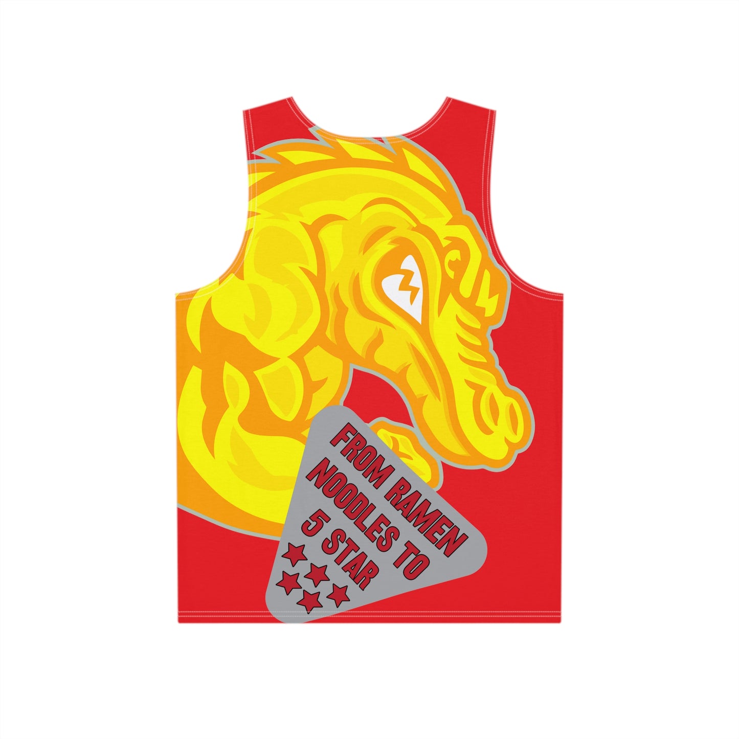Red/Yellow Flawdawear Limited Edition OG Flawda Mane “From Ramen Noodles To 5 Star” Men’s Tank Playuz Top