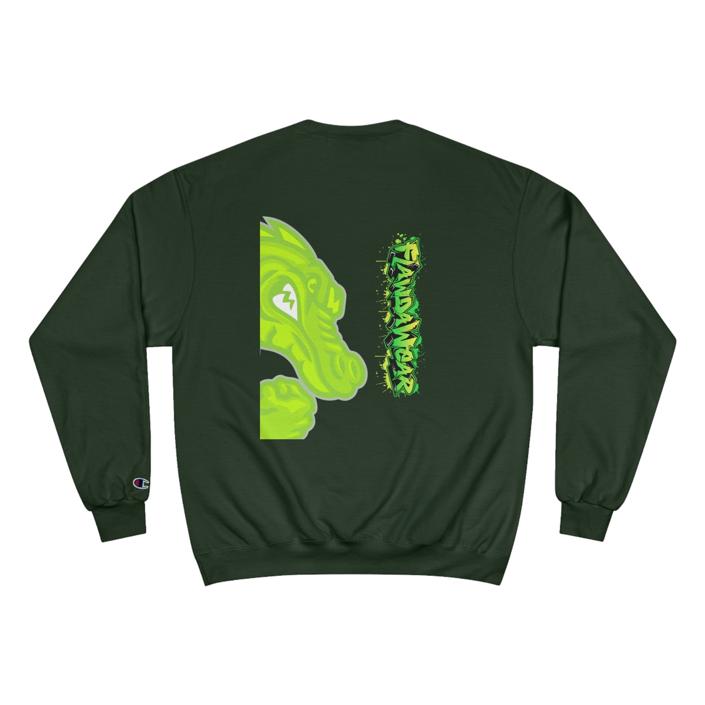 Dark Green Flawdawear Limited Edition "Gator Collection" Champion Sweatshirt