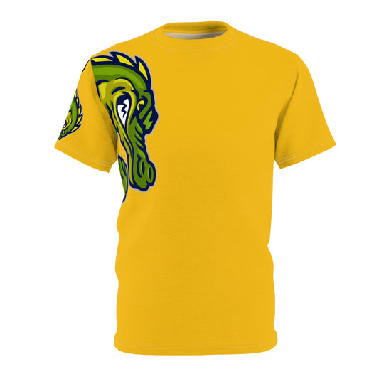 Yellow Flawdawear Limited Edition OG Rich Daddy “Rich Daddy Hustle Even When He 70” Unisex Cut & Sew Playuz Tee