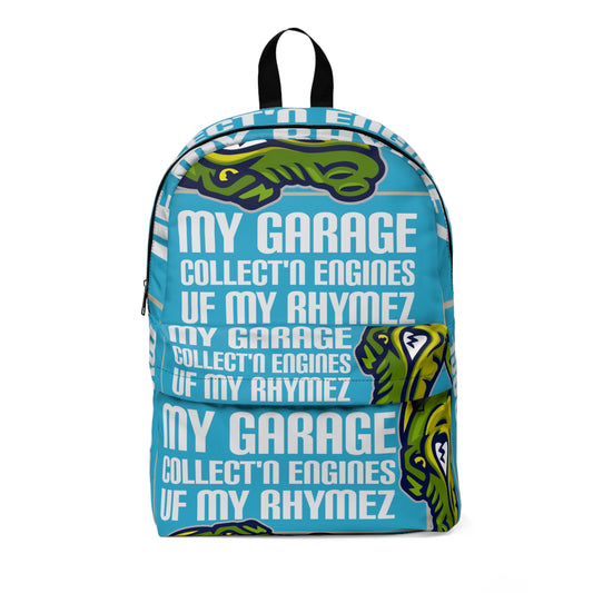 Turquoise Flawdawear Limited Edition OG Alligator Playuz "My Garage Collect'n Engines Uf My Rhymez" Classic Backpack