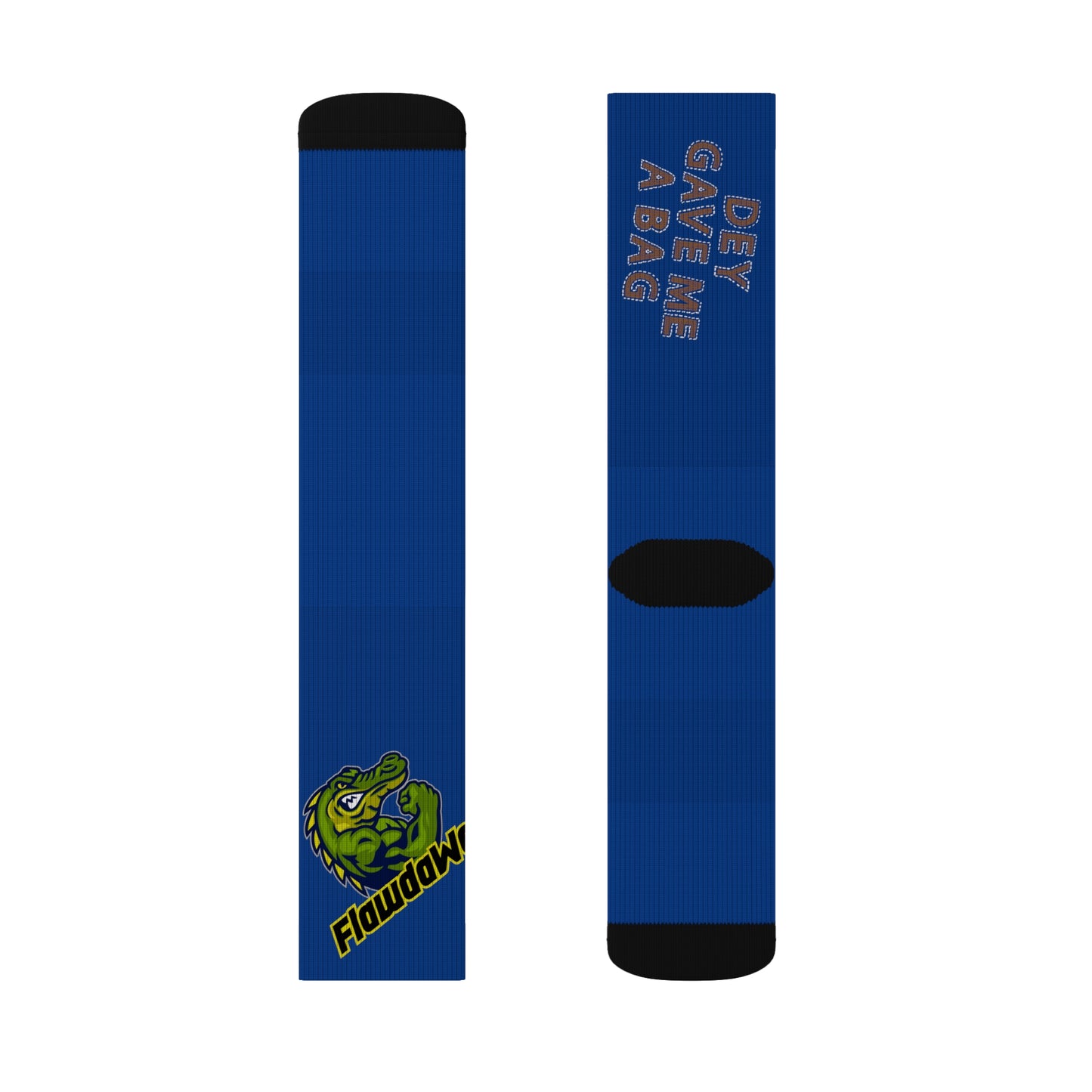 Dark Blue Flawdawear Limited Edition OG Alligator Papuh Playuz “Dey Gave Me A Bag” Medium Playuz Socks