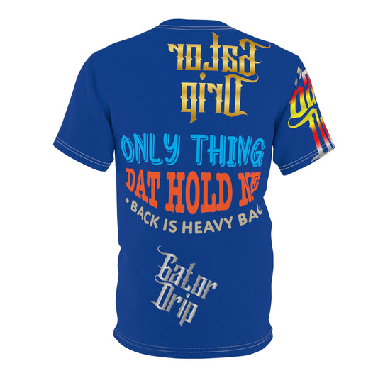 Dark Blue Gator Drip Exclusive Supa-Heavy Excess-Stunna Flex Alligator Playuz Limited Edition OG Multi-Logo Rich Daddy “Only Thing Dat Hold Me Back Is Heavy Bag" Unisex Cut & Sew Playuz Tee