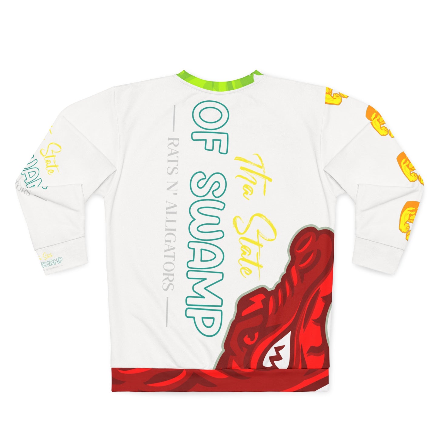 White Flawdawear Limited Edition OG Flawda Mane “Tha State Of Swamp Rats N’ Alligators” Unisex Playuz Sweatshirt