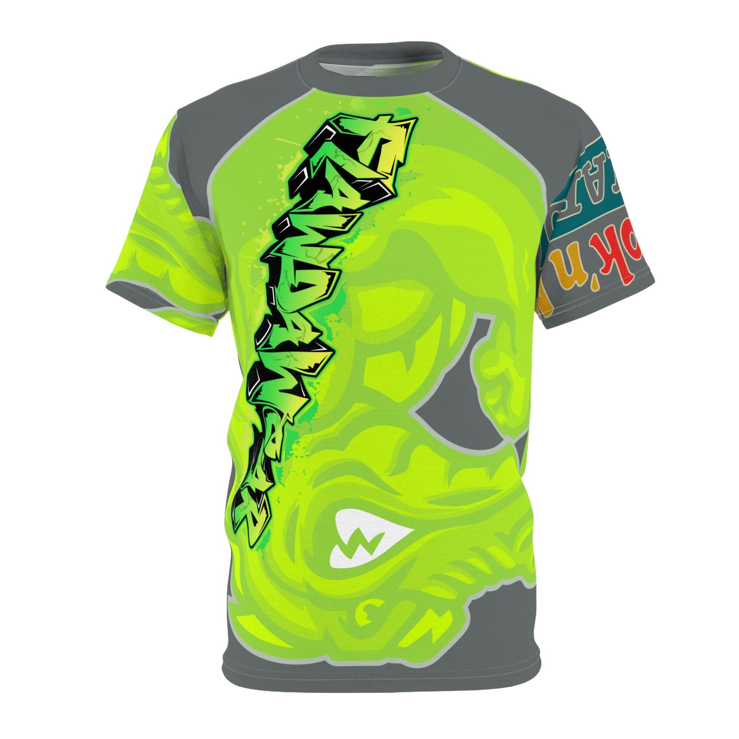 Dark Grey/Lime Flawdawear Limited Edition OG Flawda Mane “Ribs Cook’n N’ Tha Yard” Unisex Cut & Sew Playuz Tee