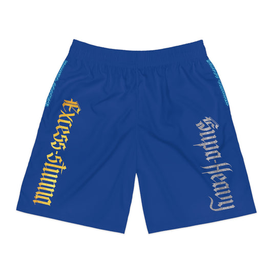 Dark Blue Gator Drip Exclusive Supa-Heavy Excess-Stunna Hypa-Flex Limited Edition OG “Excess-Stunna Collection” Men's Jogguz Playuz Shorts