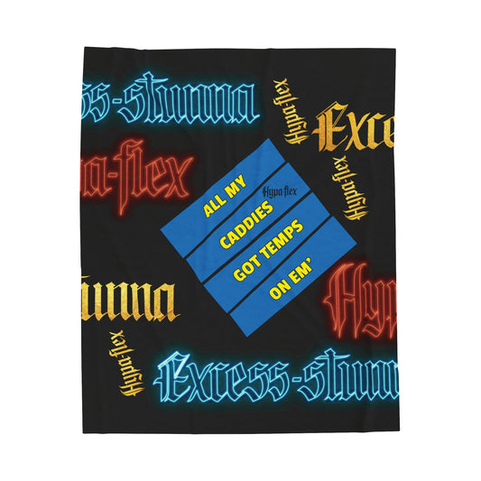 Black Gator Drip Exclusive Supa-Heavy Excess-Stunna Hypa-Flex Limited Edition OG Rich Daddy “All My Caddies Got Temps On Em” Velveteen Plush Playuz Blanket