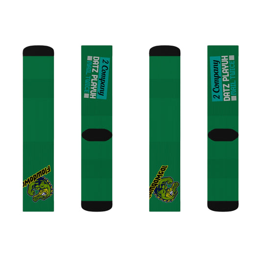 Dark Green Flawdawear Limited Edition OG Rich Daddy “2 Company Datz Playuh Mail Twice” Medium Playuz Socks
