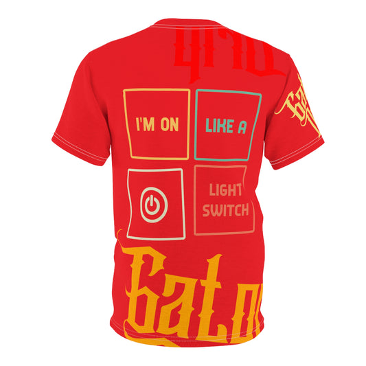 Red Gator Drip Exclusive Supa-Heavy Excess-Stunna Flex Alligator Playuz Limited Edition OG Multi-Logo Flawda Mane “I’m On Like A Light Switch" Unisex Cut & Sew Playuz Tee