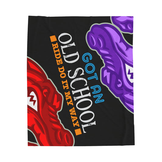 Black Flawdawear Limited Edition OG Flawda Mane “Got An Old School Ride Do It My Way” Velveteen Plush Playuz Blanket