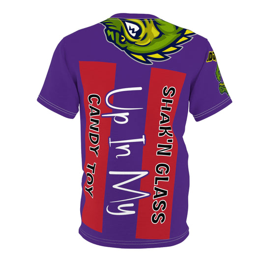 Purple Flawdawear Limited Edition OG Flawda Mane “Shak’n Glass Up In MY Candy Toy” Unisex Cut & Sew Playuz Tee
