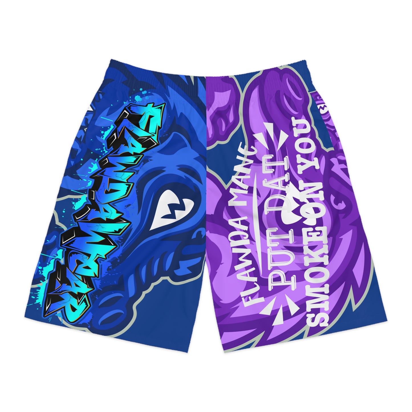 Dark Blue Flawdawear Limited Edition OG Alligator Playuz “Flawda Mane Put Dat Smoke On You” Men’s Jogguz Playuz Shorts