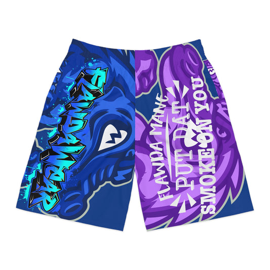 Dark Blue Flawdawear Limited Edition OG Alligator Playuz “Flawda Mane Put Dat Smoke On You” Men’s Jogguz Playuz Shorts
