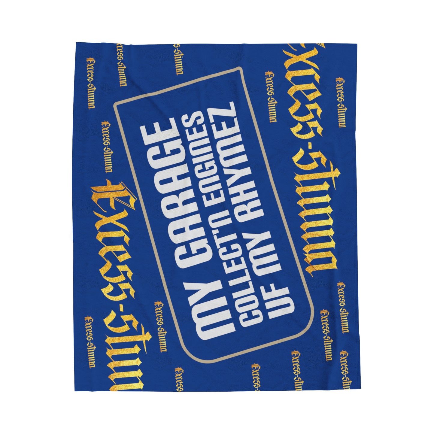 Dark Blue Gator Drip Exclusive Supa-Heavy Excess-Stunna Hypa-Flex Limited Edition OG Alligator Playuz “My Garage Collect’n Engines Uf My Rhymes” Velveteen Plush Playuz Blanket