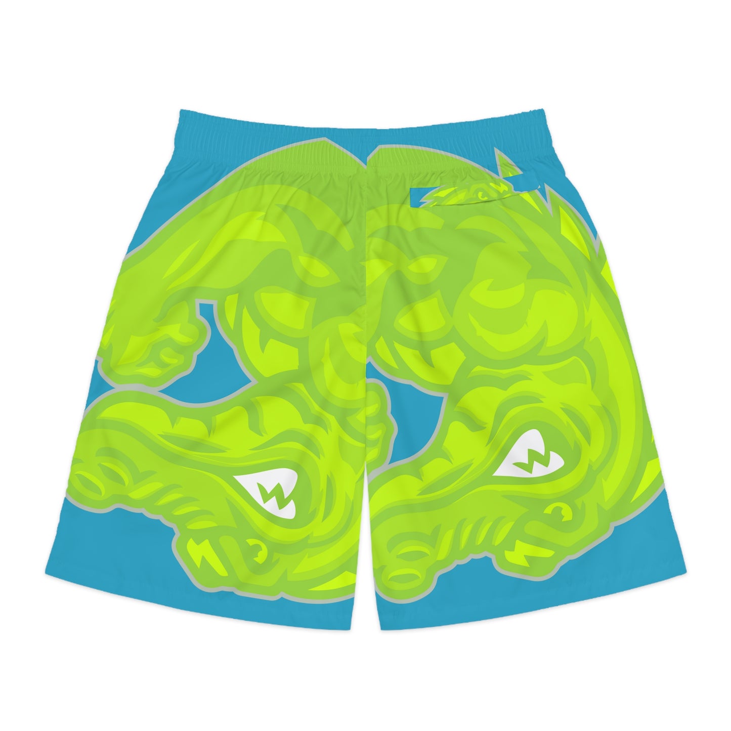 Turquoise/Lime Flawdawear Limited Edition OG Flawda Mane “From Ramen Noodles To 5 Star” Men’s Jogguz Playuz Shorts