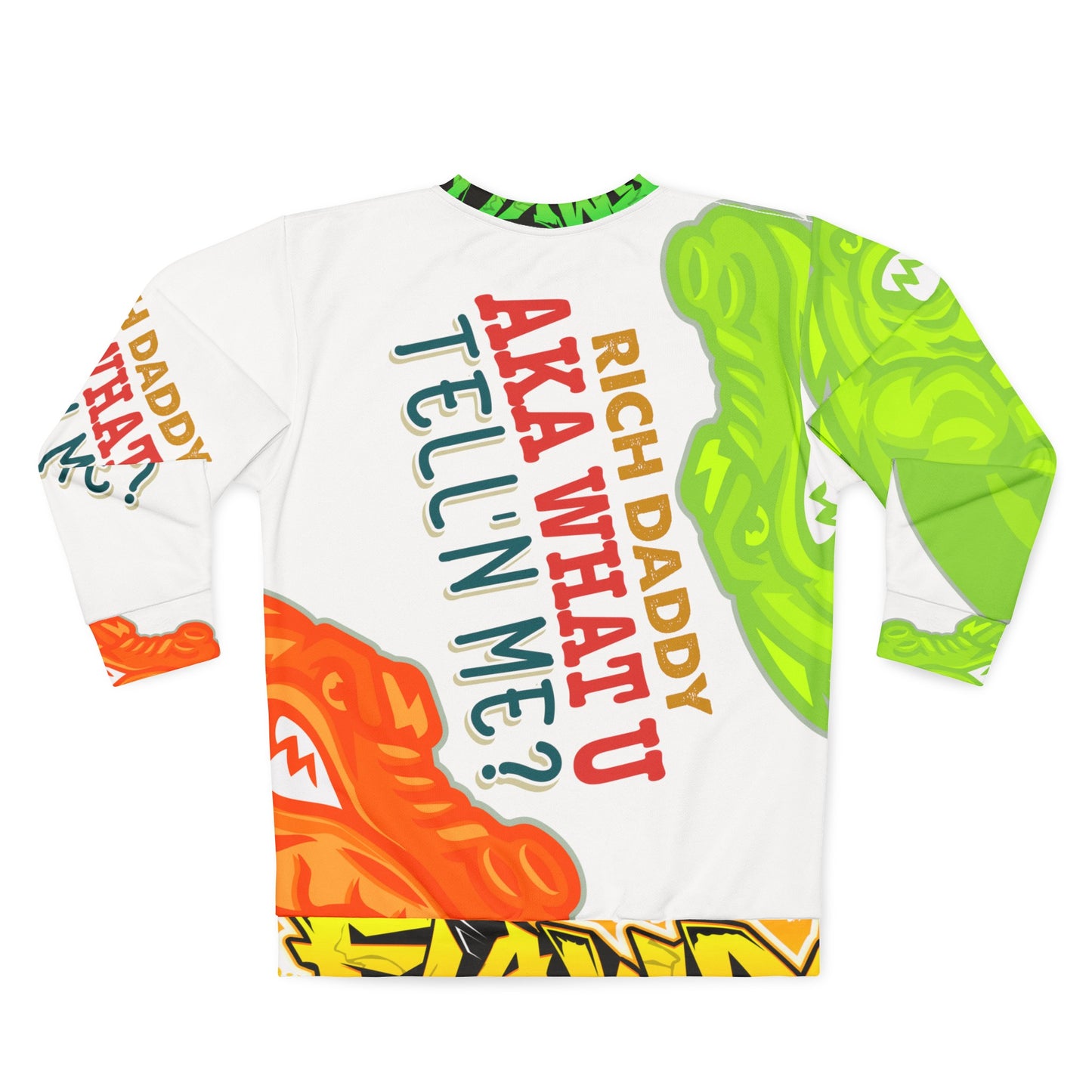 White Flawdawear Limited Edition OG Rich Daddy “Rich Daddy AKA What U Tell’n ME?” Unisex Playuz Sweatshirt