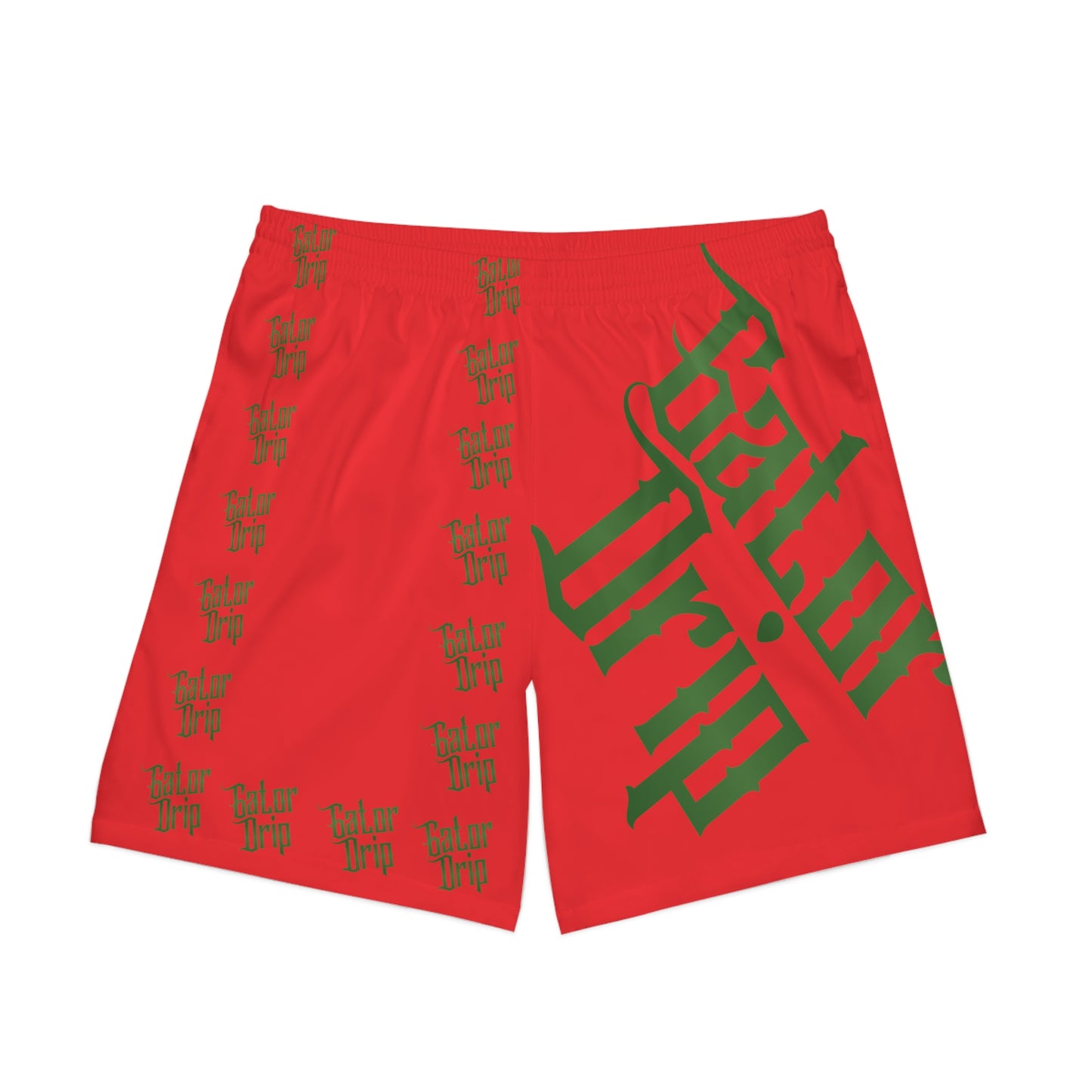 Red Gator Drip Exclusive Supa-Heavy Excess-Stunna Hypa-Flex Limited Edition OG Flawda Mane "Flawda Mane Rill Park'n Carz N' Tha Grass" Men's Elastic Beach Playuz Shorts