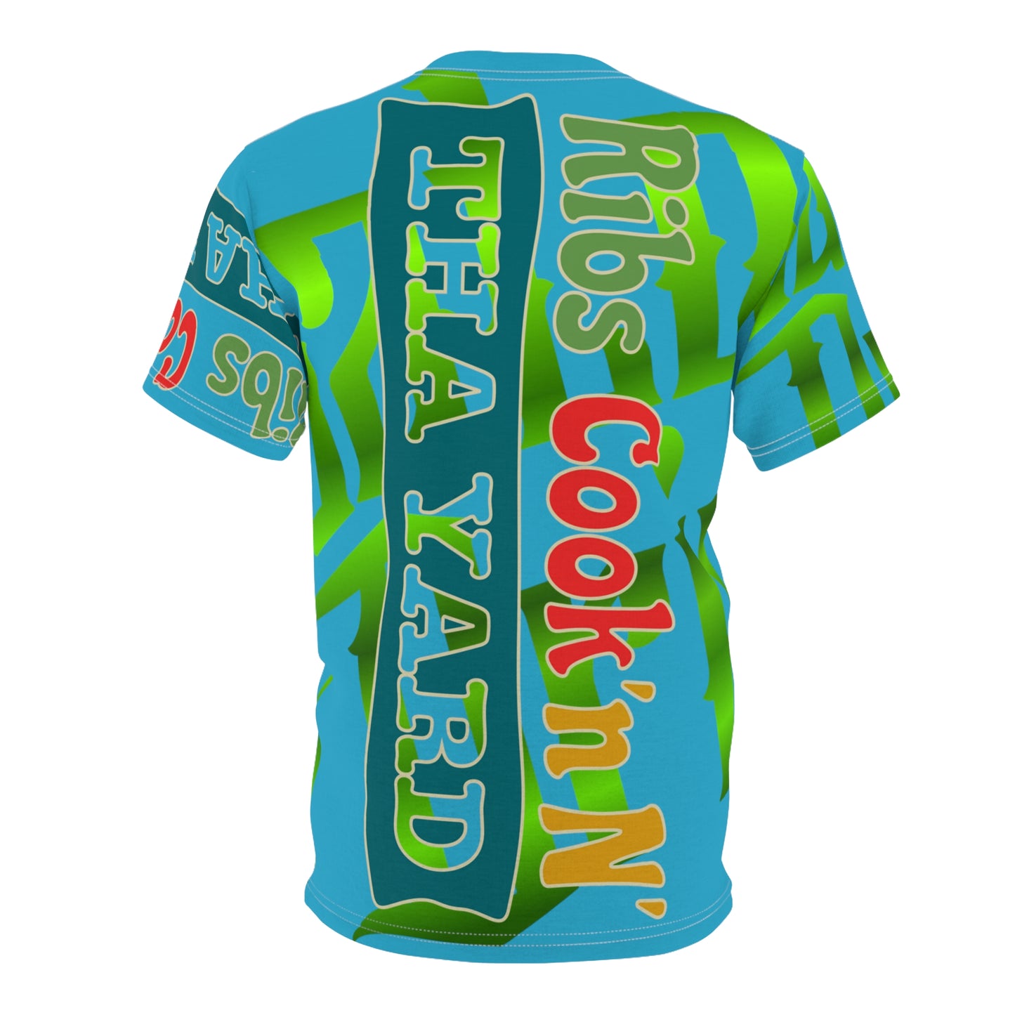 Turquoise Gator Drip Exclusive Supa-Heavy Excess-Stunna Hypa-Flex Limited Edition OG Flawda Mane “Ribs Cook’n N’ Tha Yard” Unisex Cut & Sew Playuz Tee
