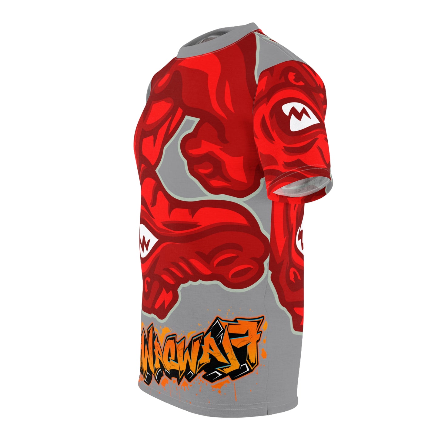 Grey/Red Flawdawear Limited Edition OG Alligator Playuz “Flawda Mane Put Dat Smoke On You” Unisex Cut & Sew Playuz Tee