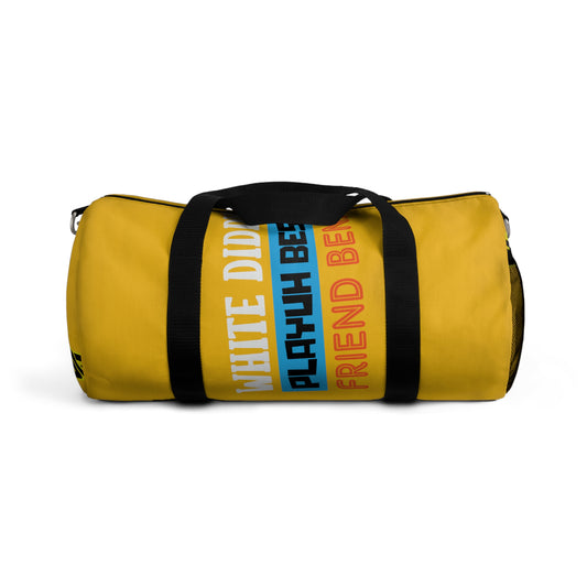 Yellow Flawdawear Limited Edition OG Rich Daddy “White Diddy Playuh Best Friend Benji” Duffle Playuz Bag