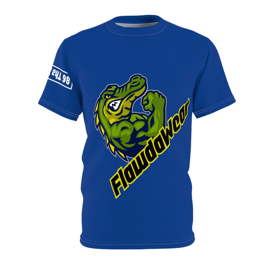Dark Blue Flawdawear Alligator Playuz “86 Tha 7… OVERTIME” Limited Edition OG Unisex Cut & Sew Playuz Tee