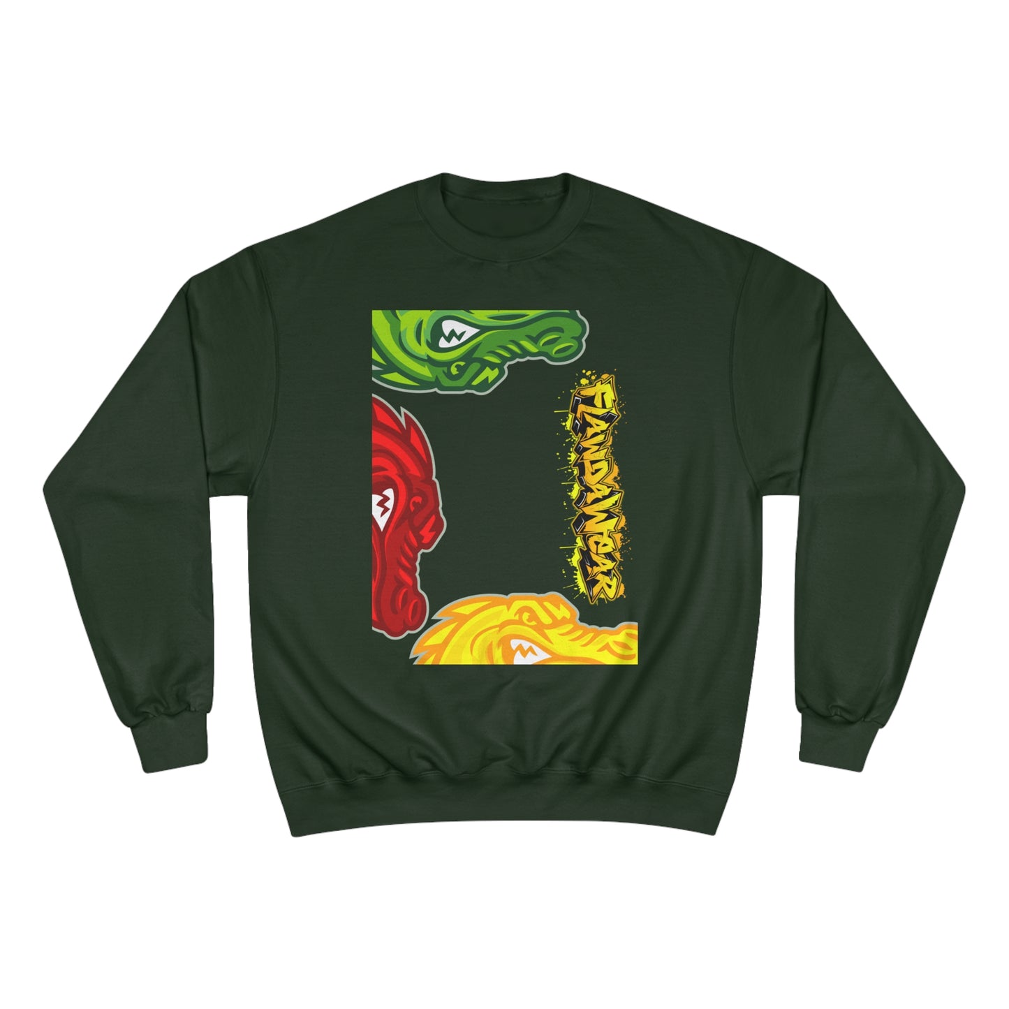 Dark Green Flawdawear Limited Edition "Gator Collection" Champion Sweatshirt