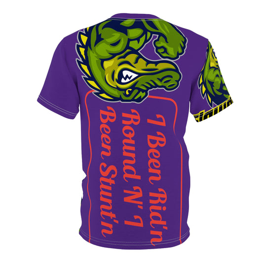 Purple Flawdawear Limited Edition OG Flawda Mane “I Been Rid’n Round N’ I Been Stunt’n” Unisex Cut & Sew Playuz Tee