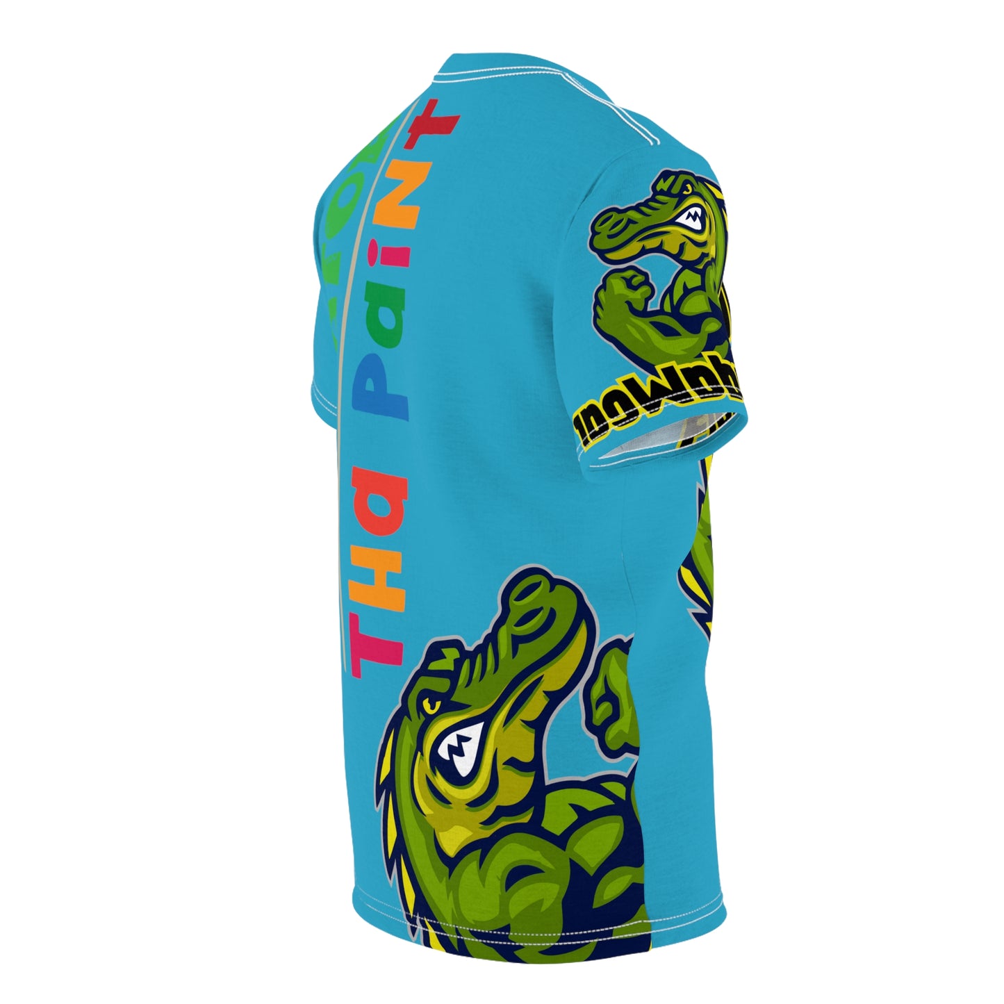 Turquoise Flawdawear Limited Edition OG Alligator Papuh Playuz “Alligator Tha Paint” Unisex Cut & Sew Playuz Tee
