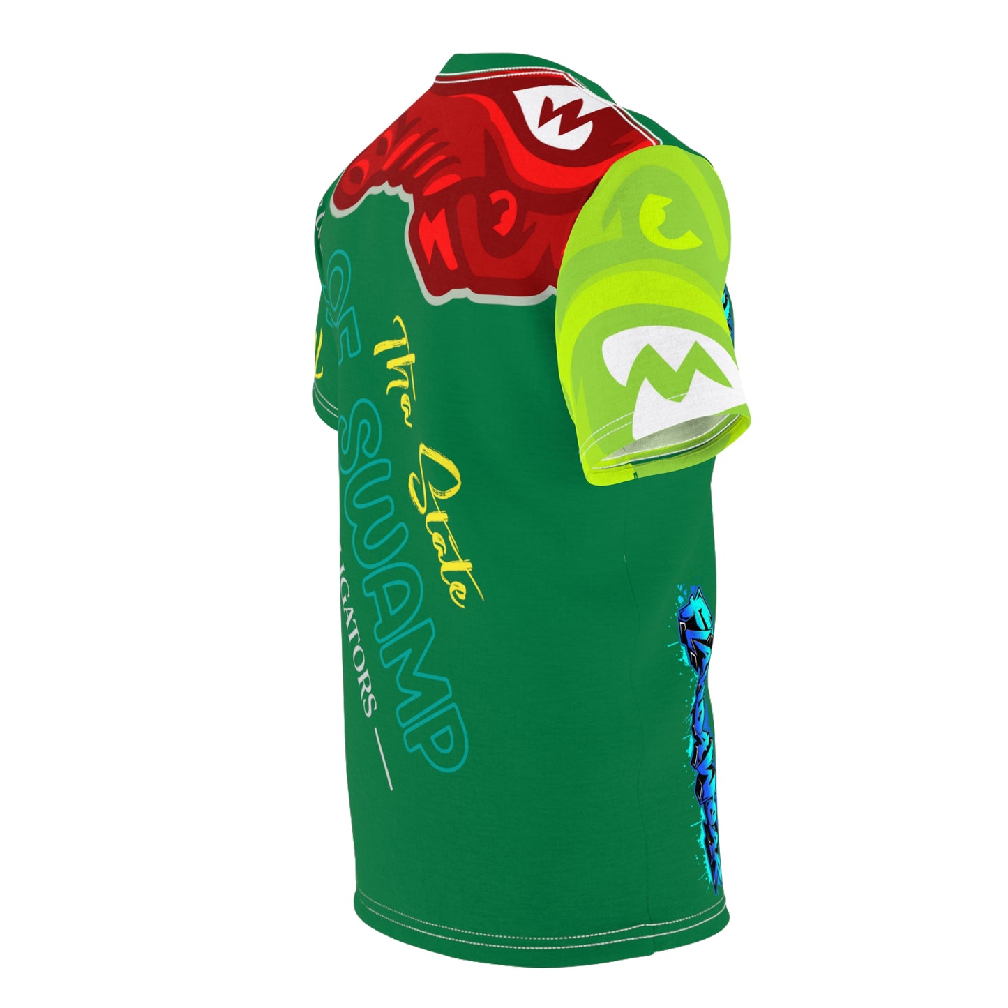 Dark Green Flawdawear Limited Edition OG Flawda Mane “Tha State Of Swamp Rats N’ Alligators” Unisex Cut & Sew Playuz Tee