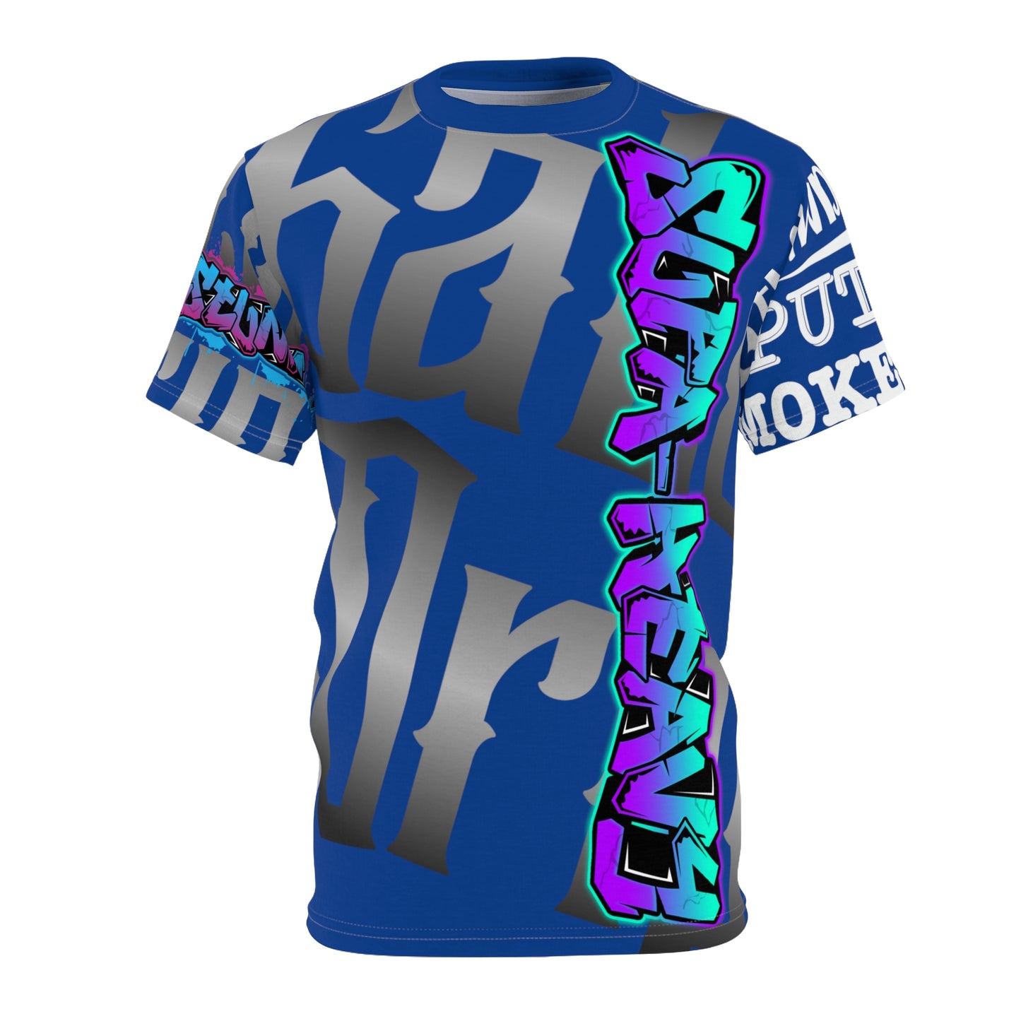 Blue Gator Drip Exclusive Supa-Heavy Excess-Stunna Hypa-Flex Limited Edition OG Alligator Playuz “Flawda Mane Put Dat Smoke On You” Unisex Cut & Sew Playuz Tee